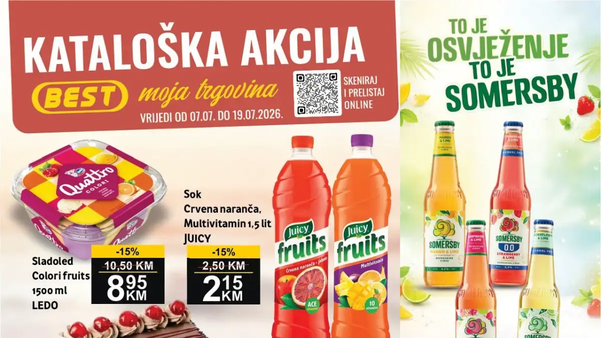 BEST akcija od 07. do 19.07.2026. – popusti do 39% na prehranu, piće, kućnu hemiju, kozmetiku, tehniku i proizvode za dom