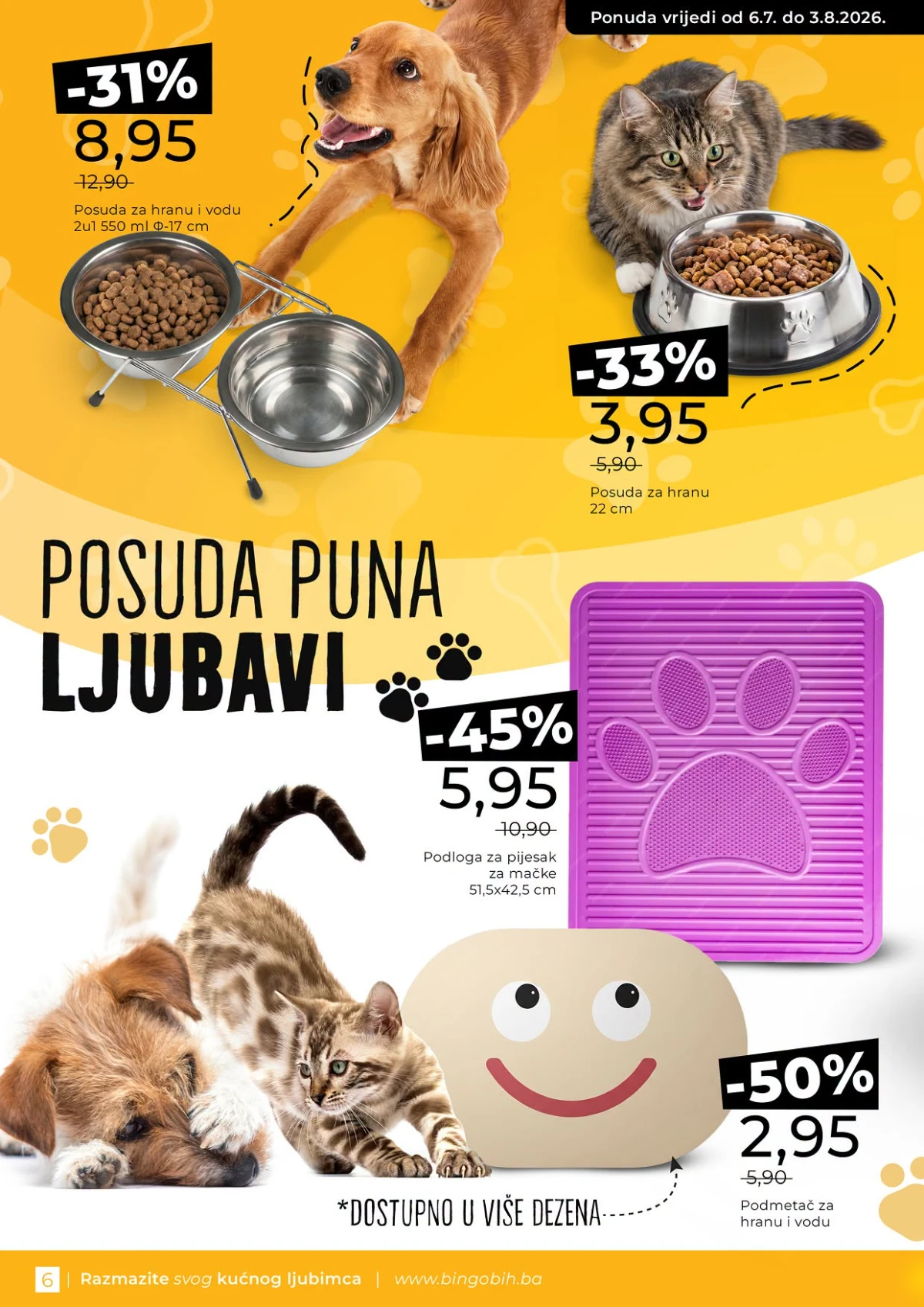 Bingo Vaw Maw ponuda – posude za hranu, podloge i pribor za kućne ljubimce
