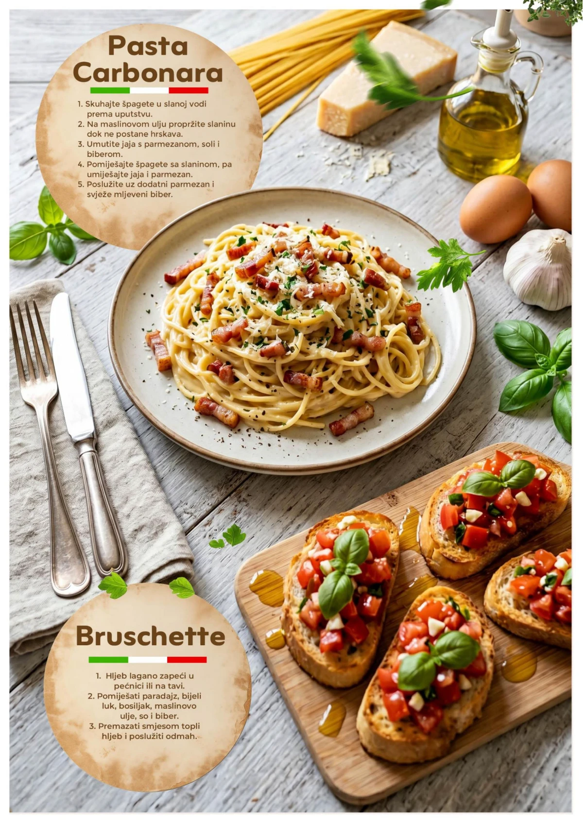 Bingo Gastro putovanje Italijom – recepti za Pasta Carbonaru i Bruschette