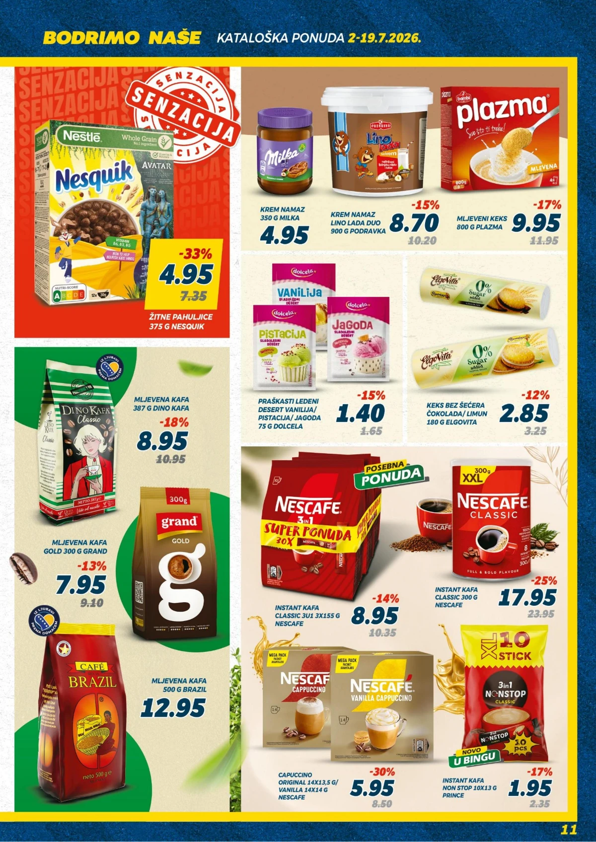 Bingo katalog kafa, doručak i slatki namazi