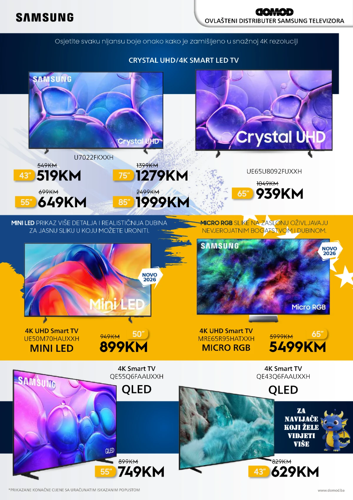 Domod katalog strana 2 Samsung Crystal UHD QLED i Mini LED televizori