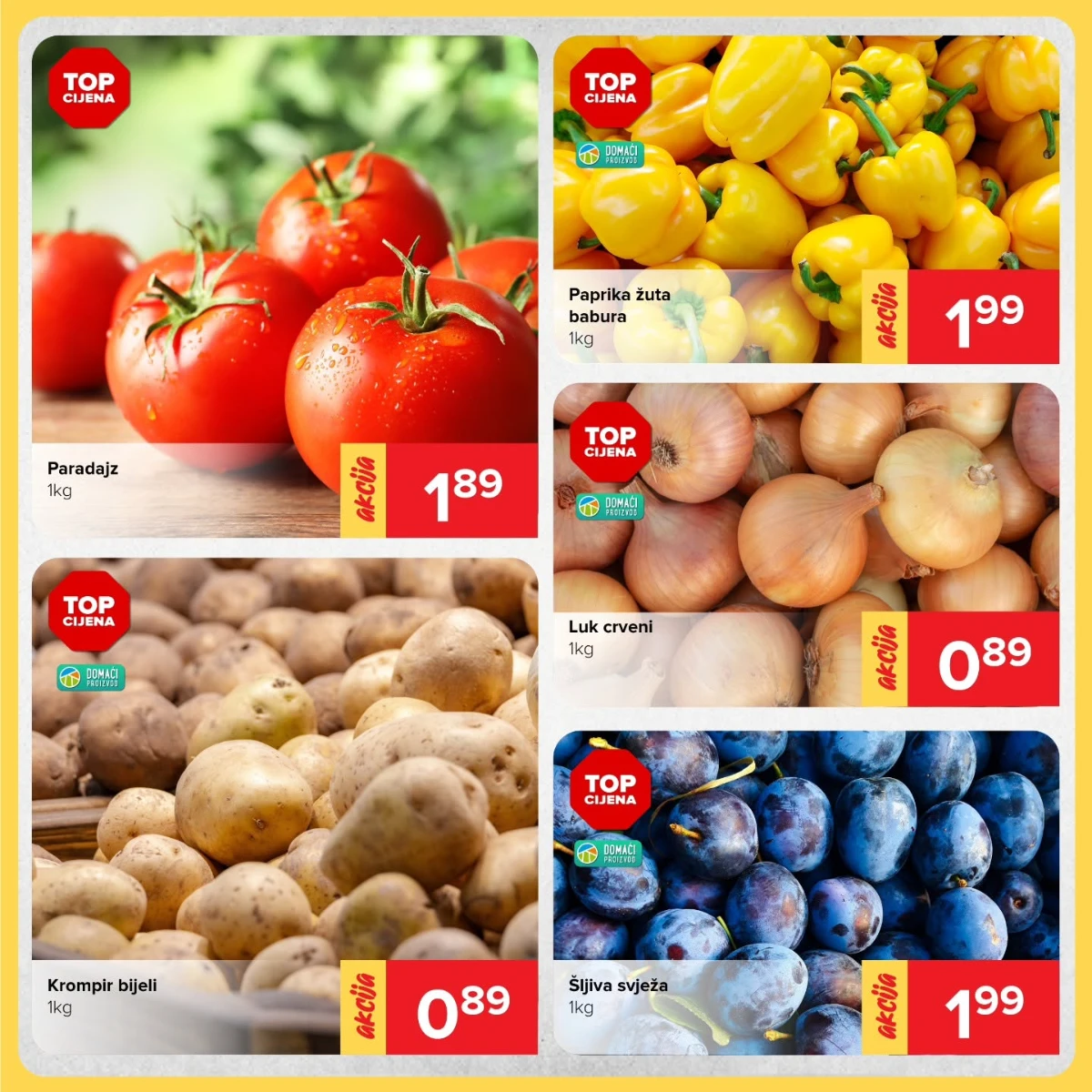 Đurić vikend akcija – paradajz, paprika, krompir, luk i šljive na sniženju