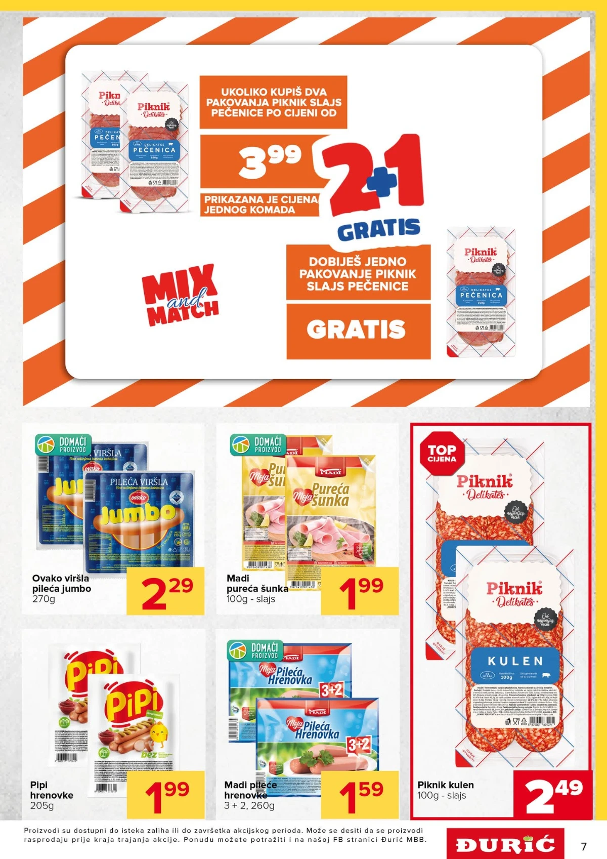 Đurić katalog – dodatne akcije na prehranu, piće i proizvode za domaćinstvo