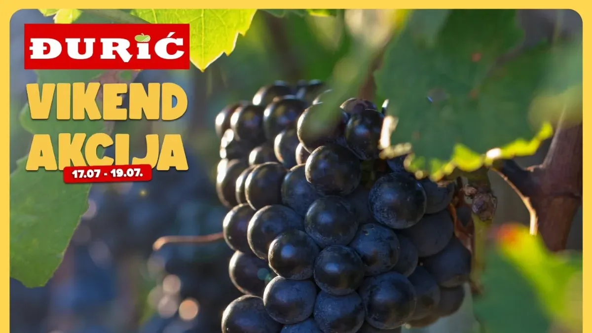 Đurić Supermarket vikend akcija 17.07. do 19.07.2026. – akcijske cijene voća, povrća, mesa, prehrane i proizvoda za domaćinstvo