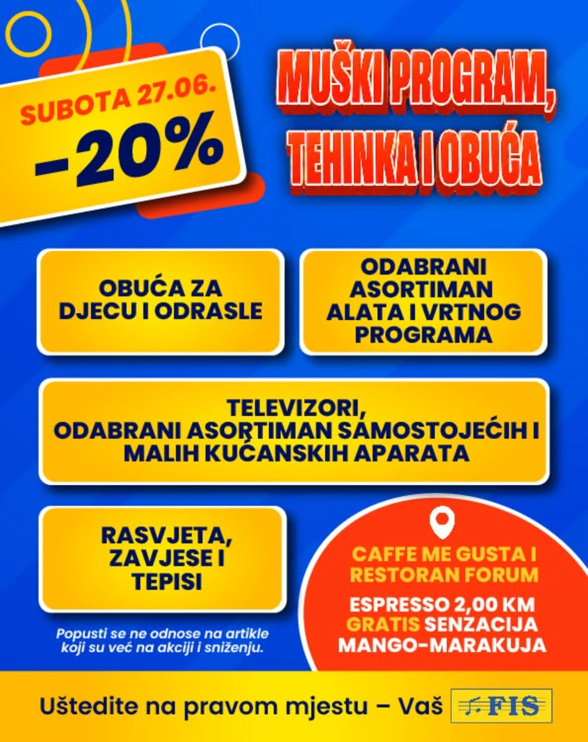 FIS Vitez vikend akcija na tehniku obuću vrtni program i kućanske aparate