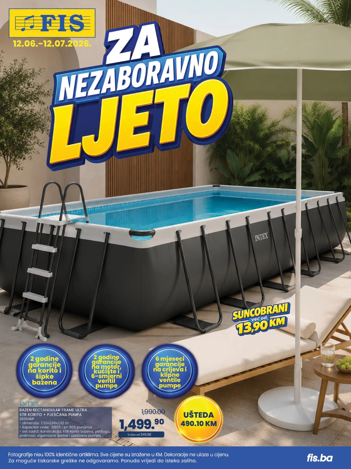 FIS katalog Za nezaboravno ljeto do 12.07.2026 – bazeni, suncobrani, klima uređaji i ljetna oprema na akciji