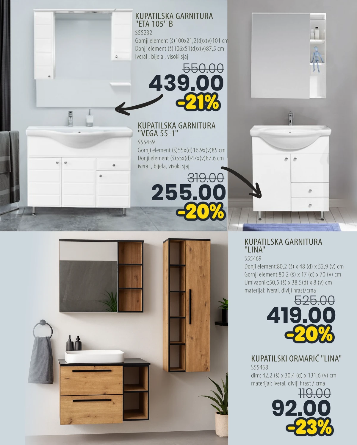 FIS katalog – kupatilske garniture i ormarići po akcijskim cijenama