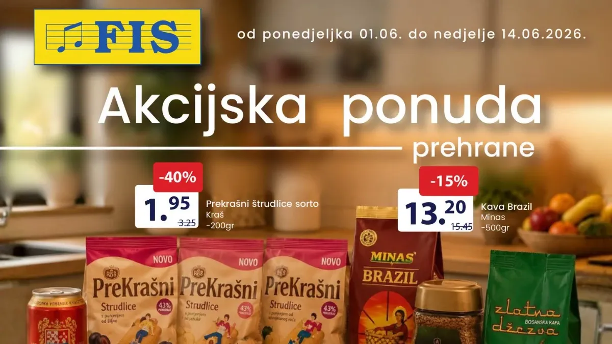 FIS akcija do 56% popusta – prehrana, kafa i kućne potrepštine do 14.06.2026