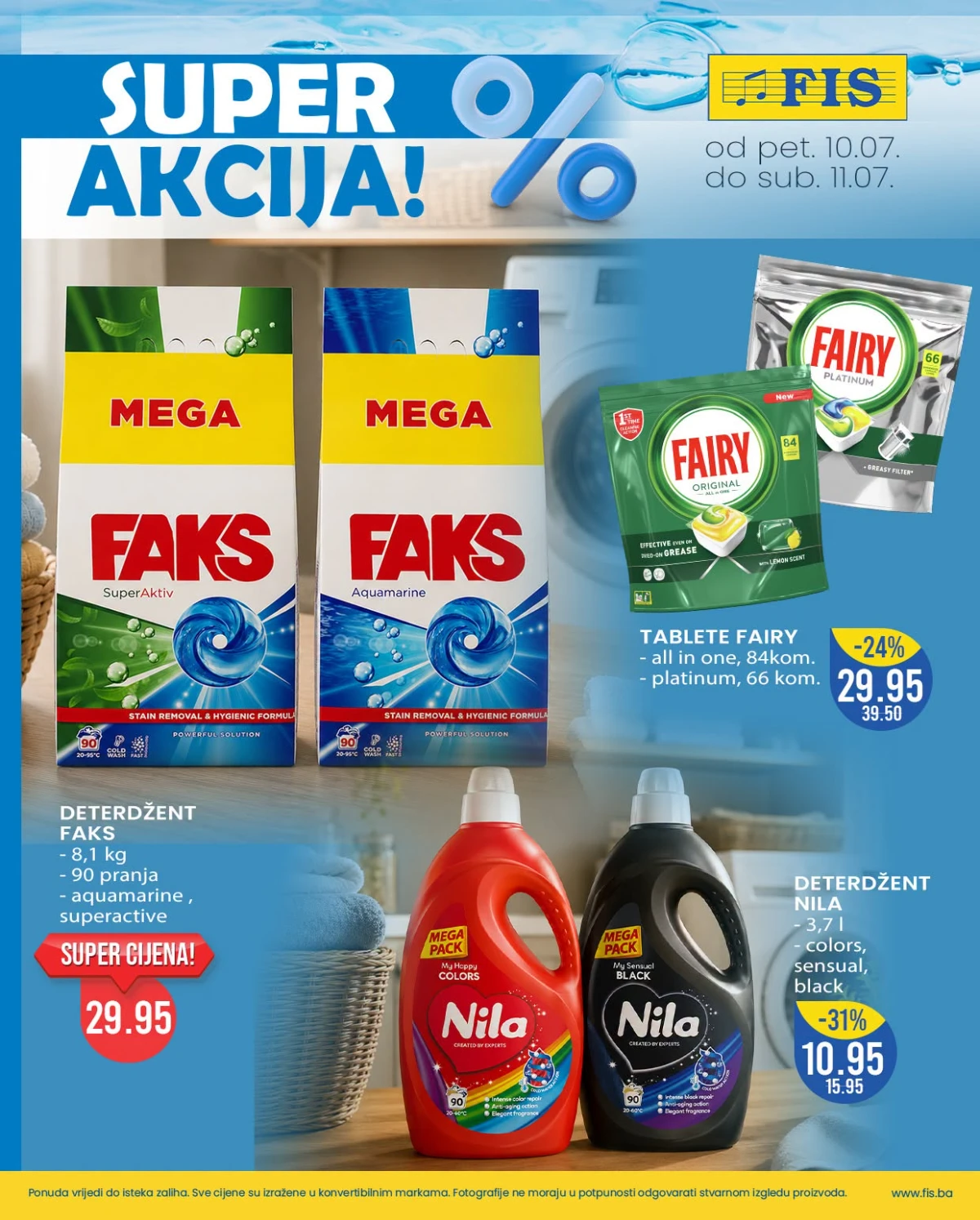 FIS vikend akcija – deterdženti, omekšivači, sredstva za čišćenje i higijena na akciji