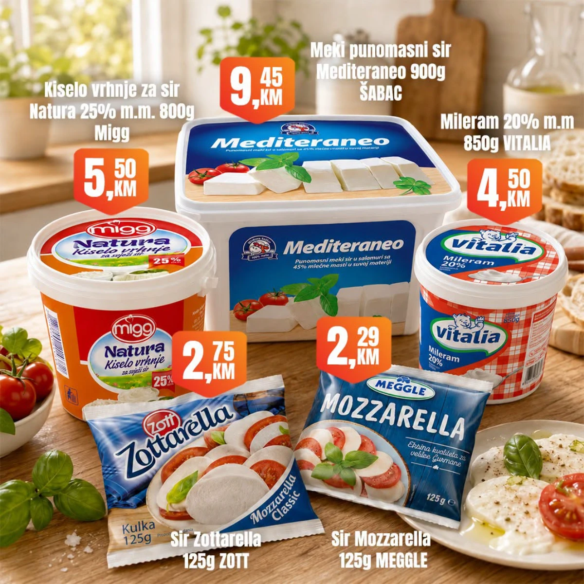 Fortuna Market vikend akcija – Mediterraneo sir, mileram, kiselo vrhnje i mozzarella po akcijskim cijenama