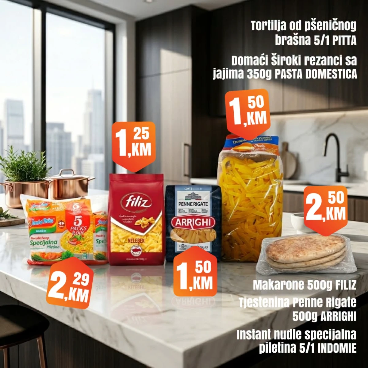 Fortuna Market vikend akcija strana 8 – tjestenina i nudle Fortuna Market vikend akcija strana 8 – instant nudle 2,29 KM i makarone Filiz 1,25 KM