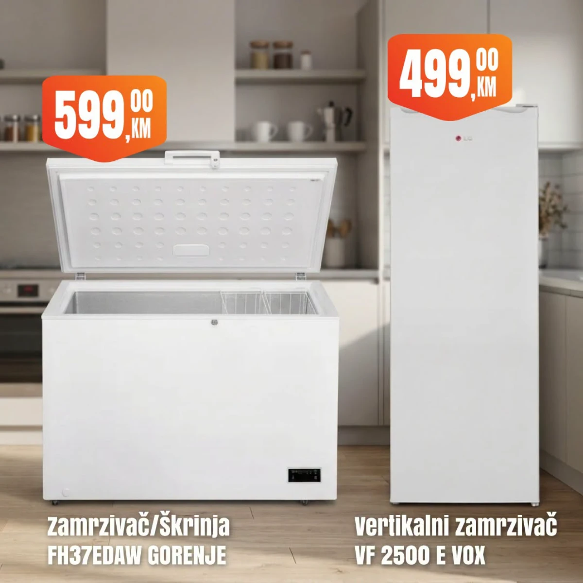 Fortuna Market vikend akcija strana 24 – zamrzivači Fortuna Market vikend akcija strana 24 – zamrzivač Gorenje 599 KM i vertikalni zamrzivač VOX 499 KM