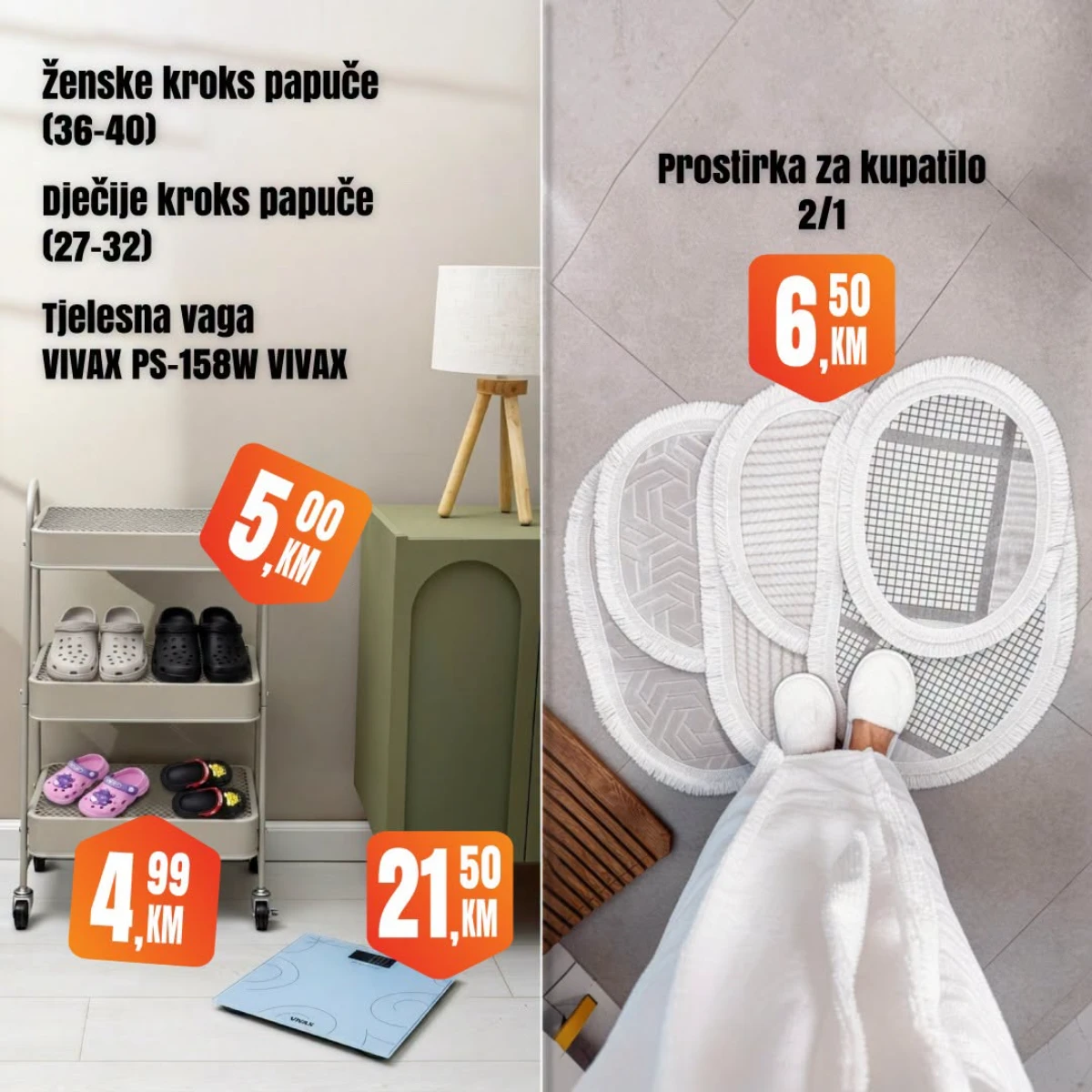 Fortuna Market vikend akcija strana 33 – kućne potrepštine Fortuna Market vikend akcija strana 33 – polica za obuću, vaga i prostirka za kupatilo