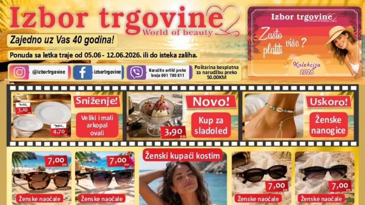 Izbor Trgovine katalog do 12.06.2026 – ljetna kolekcija, kozmetika, obuća, igračke i kućni artikli