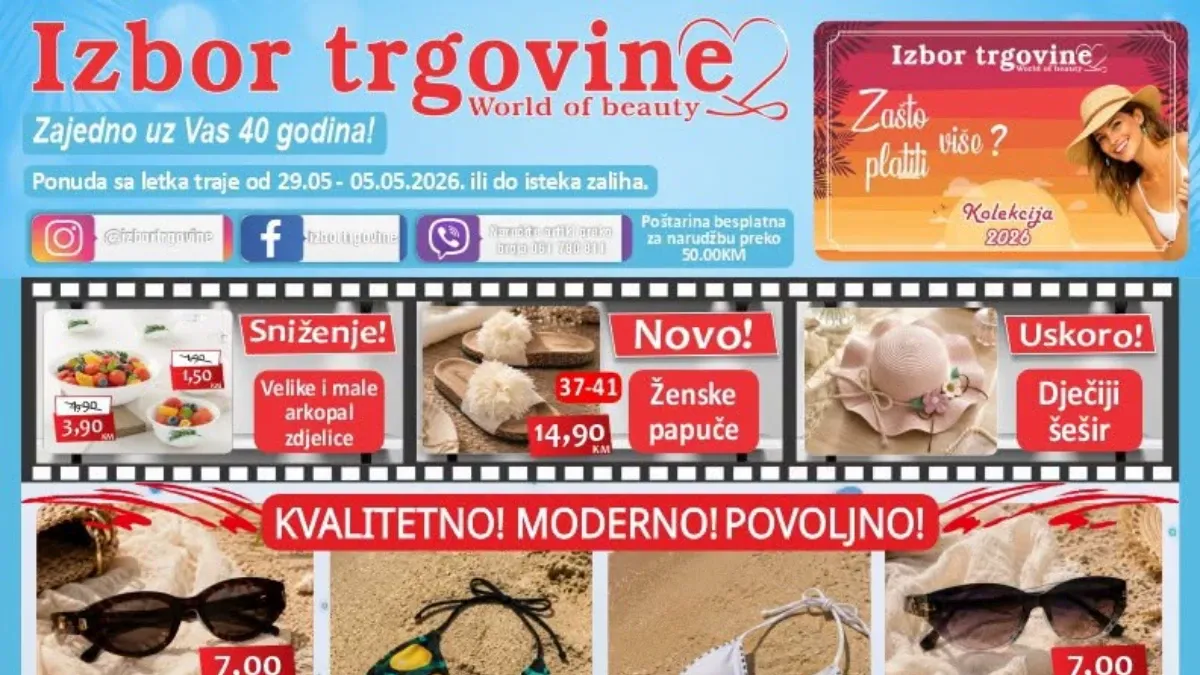 Izbor Trgovine katalog do 05.06.2026 – moda, kozmetika, obuća, igračke i kućni artikli