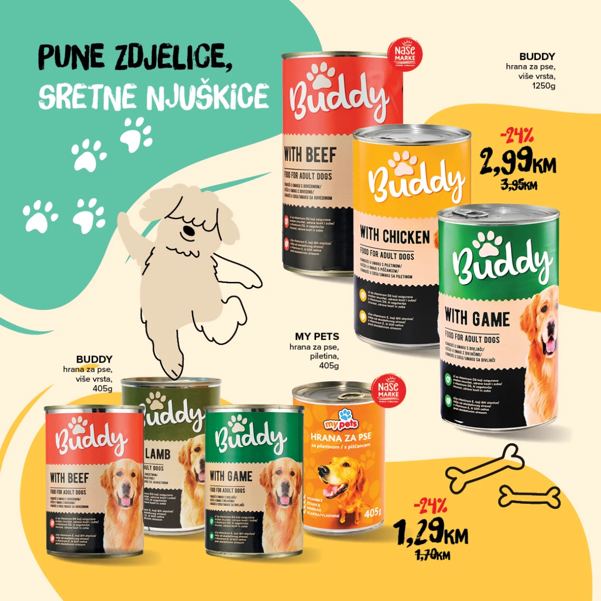 Konzum i Mercator akcija - hrana za pse na sniženju