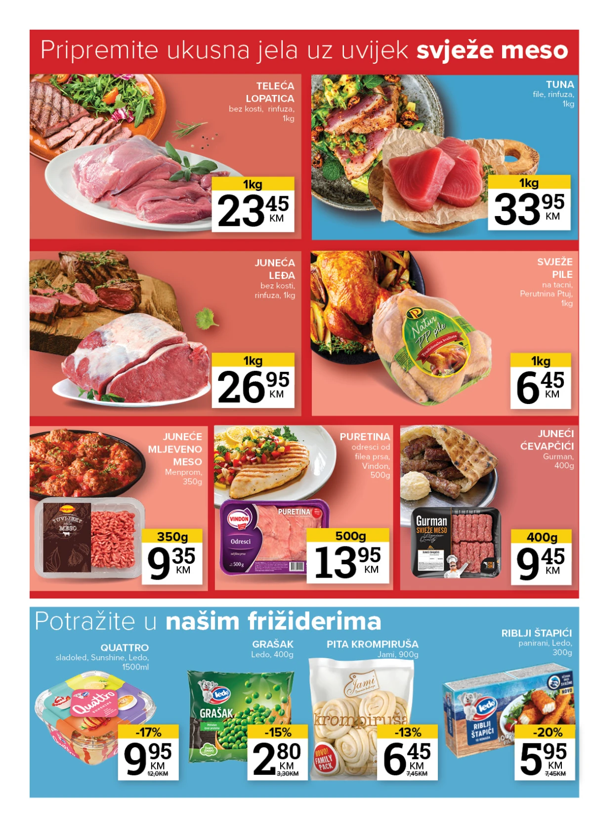 Konzum i Mercator mliječni proizvodi i jogurti na akciji