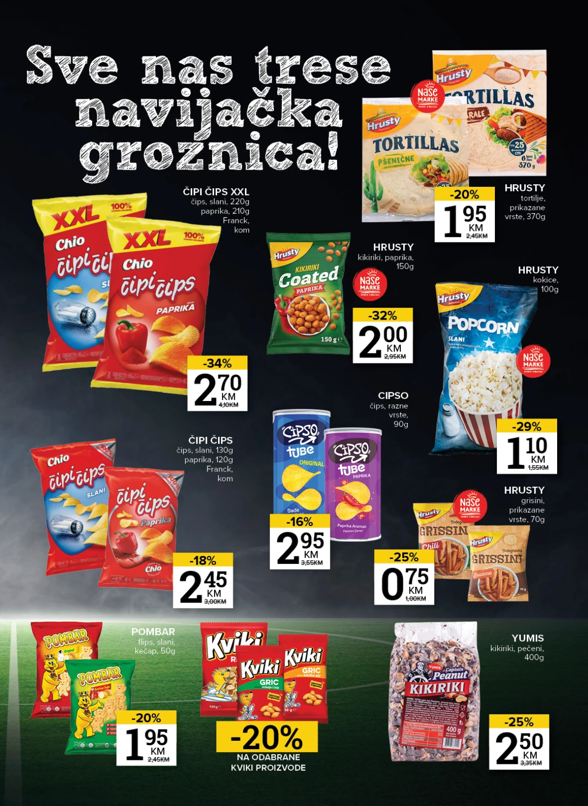 Konzum i Mercator katalog donosi popuste na čips, kokice, kikiriki i ostale grickalice