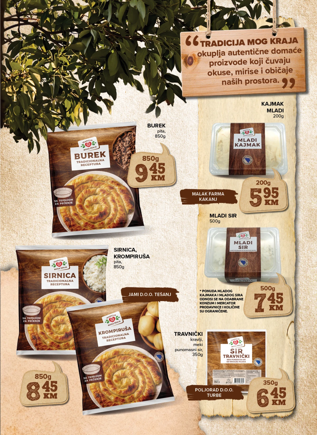 Konzum i Mercator akcija na domaće sireve, pite i tradicionalne proizvode