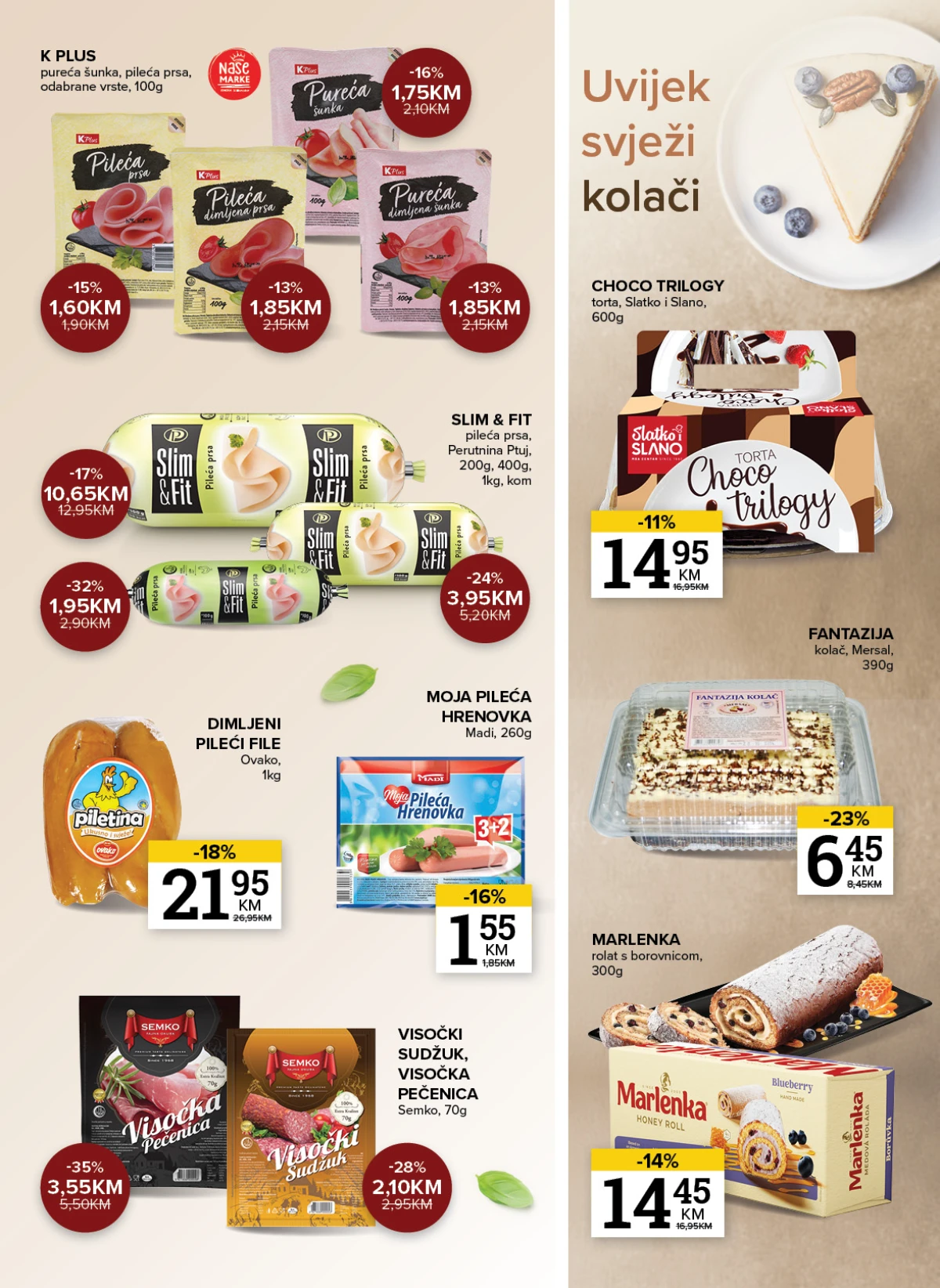 Konzum i Mercator katalog maj 2026 suhomesnati proizvodi i kolači akcija