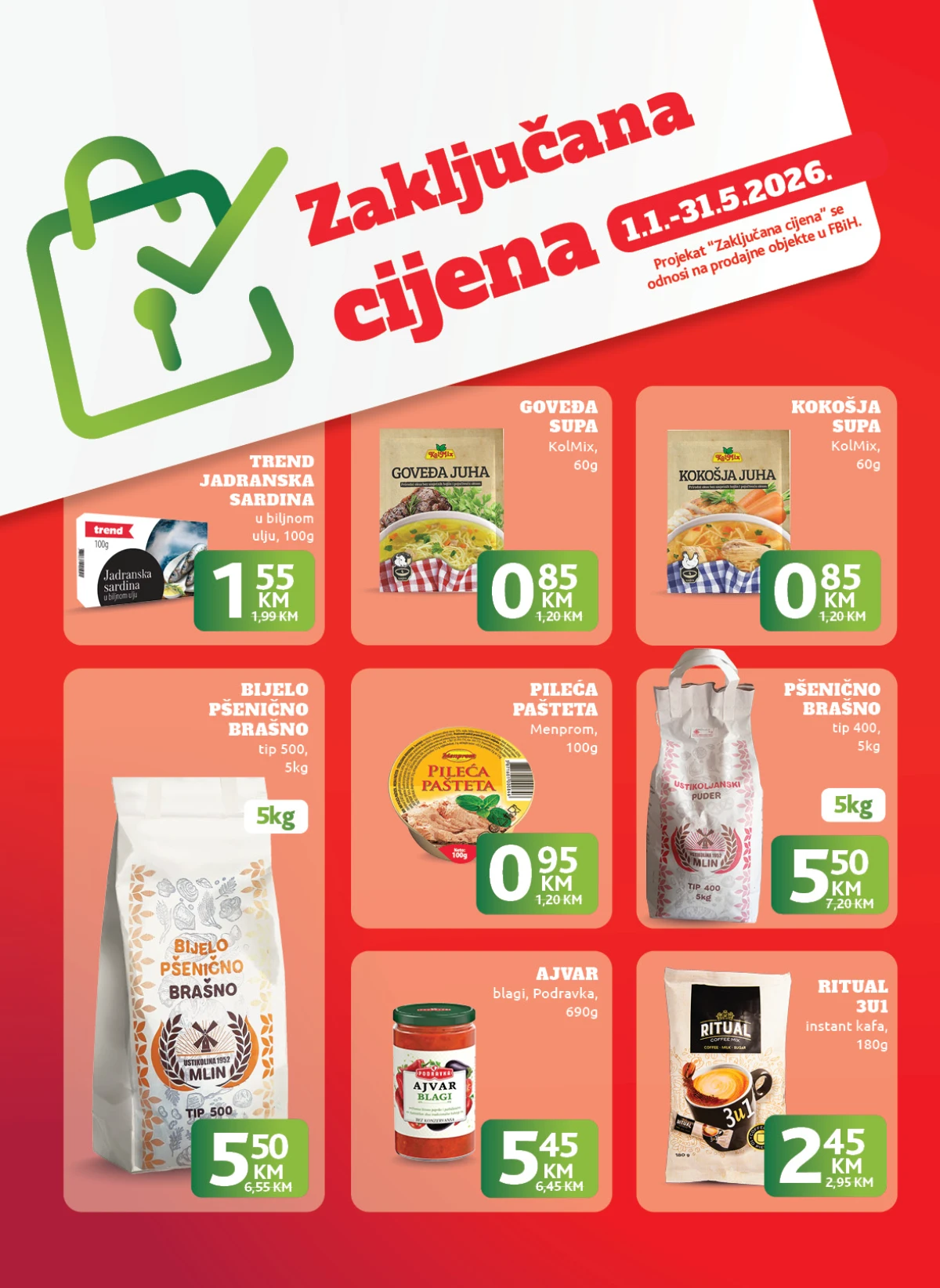 Konzum i Mercator katalog maj 2026 sredstva za čišćenje akcija