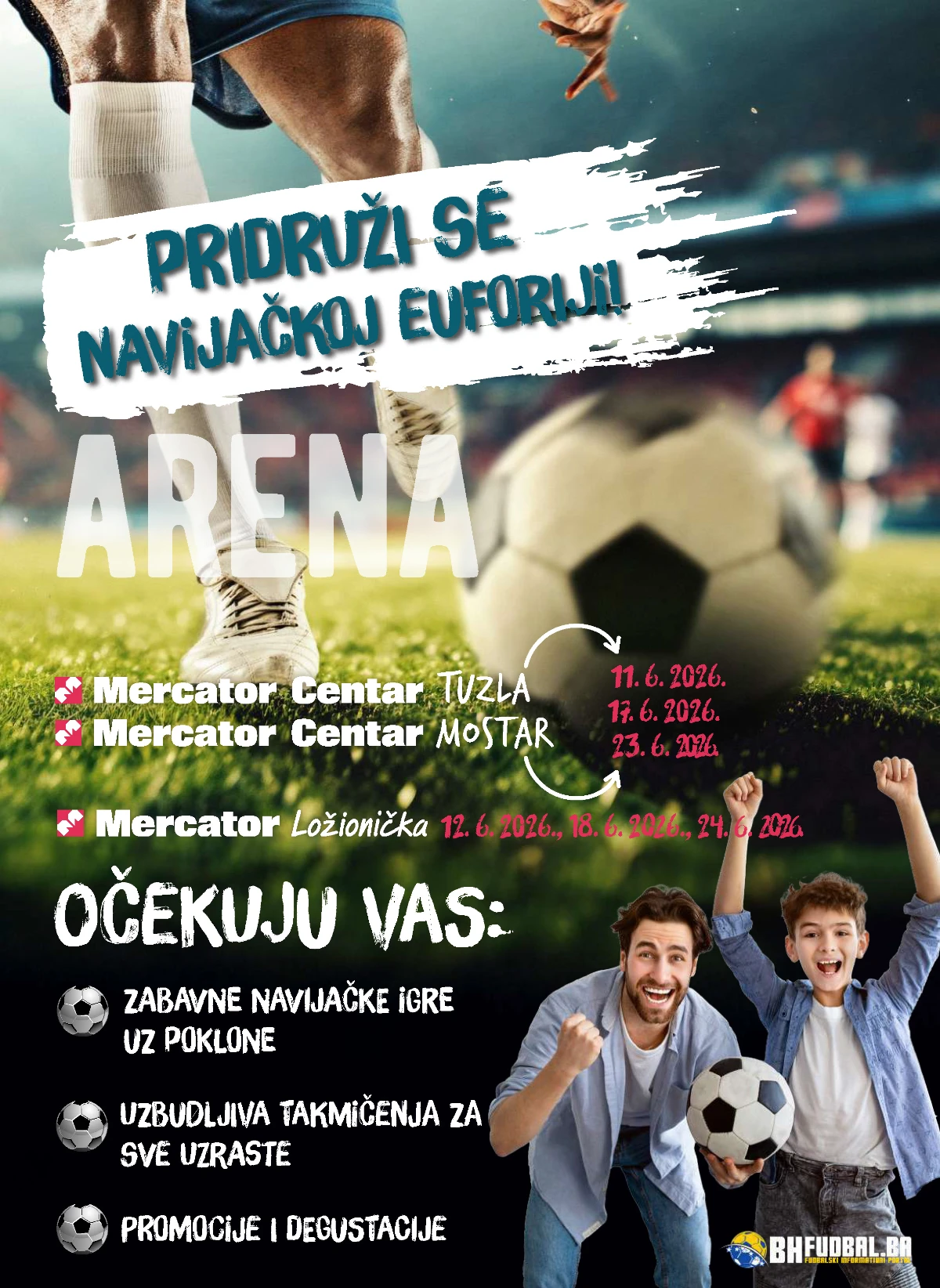 Konzum i Mercator navijačka akcija do 24.06.2026 uz poklone, promocije i popuste