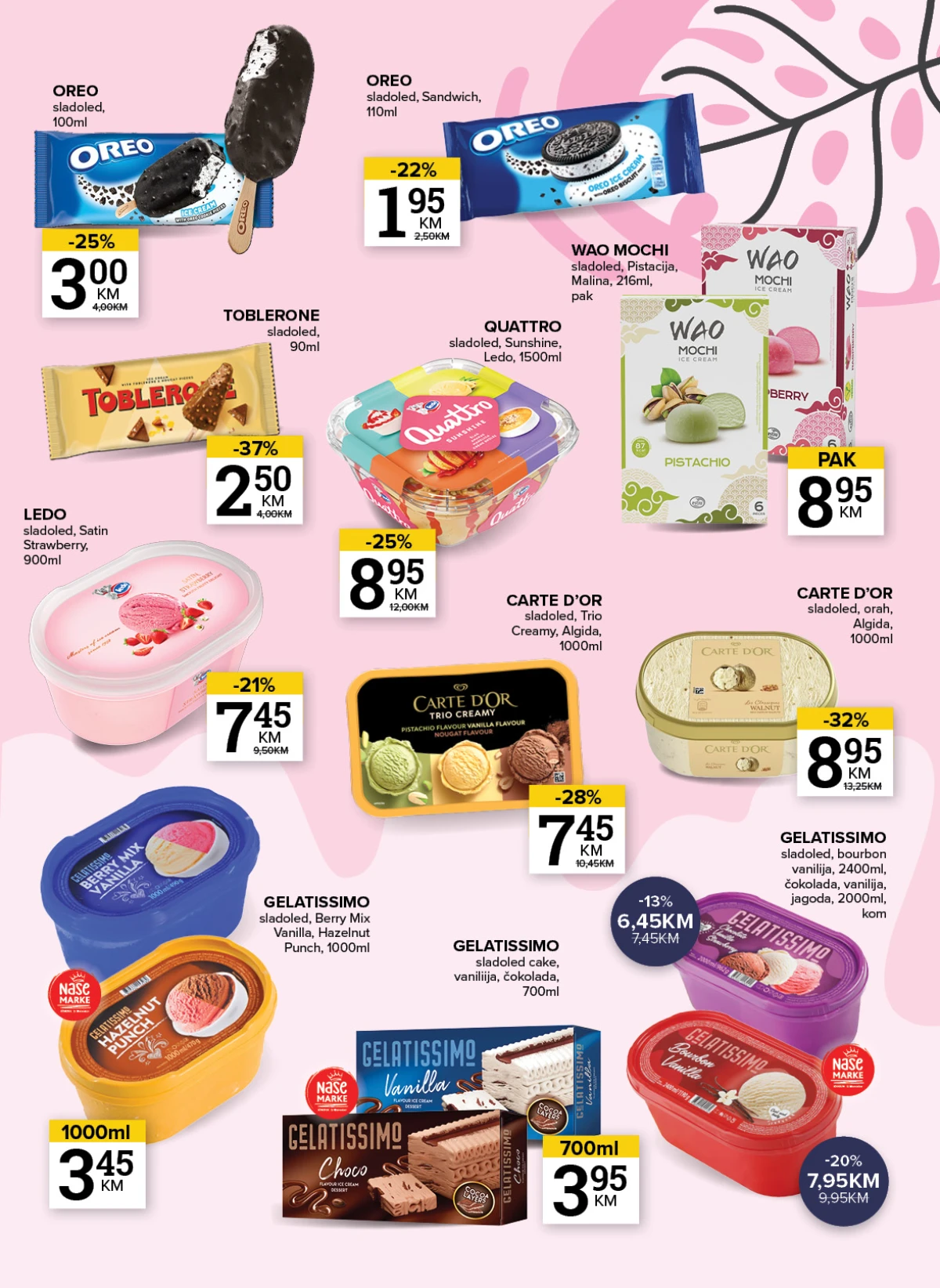 Konzum i Mercator katalog - premium sladoledi i ledeni deserti