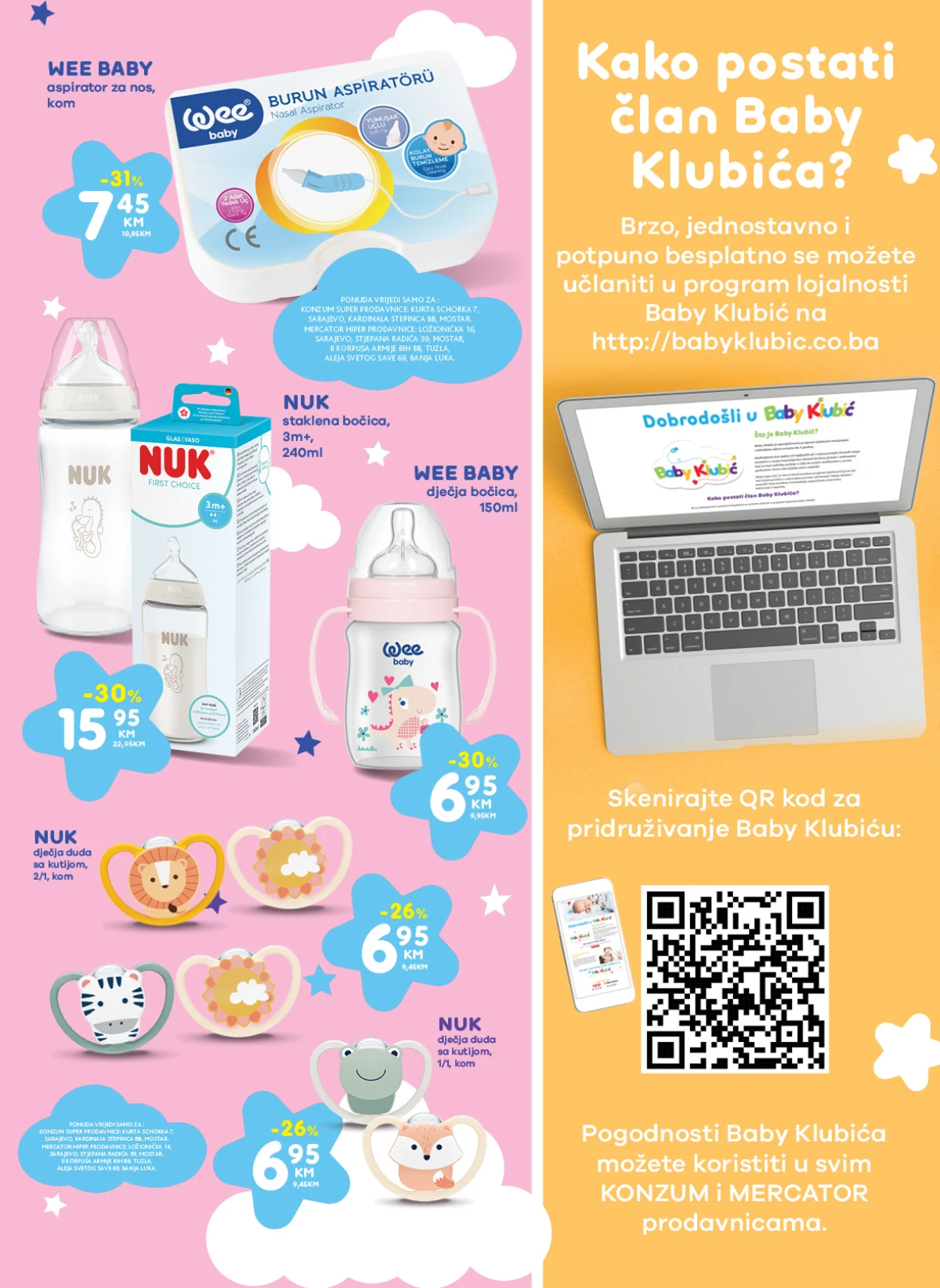 Konzum i Mercator katalog - proizvodi za bebe, dječija oprema i Baby Klubić pogodnosti