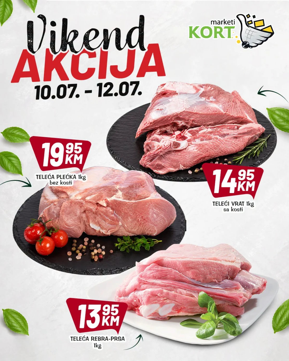 Kort Market vikend akcija od 10. do 12.07.2026. – vikend ponuda sa sniženjima na meso, voće, pića i proizvode za domaćinstvo