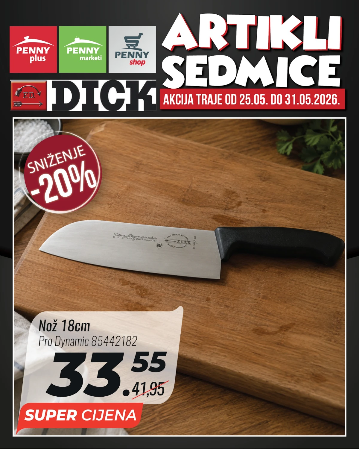 Penny artikli sedmice – Pro Dynamic nož 18 cm Penny katalog strana 3 – Pro Dynamic nož 18 cm na sniženju