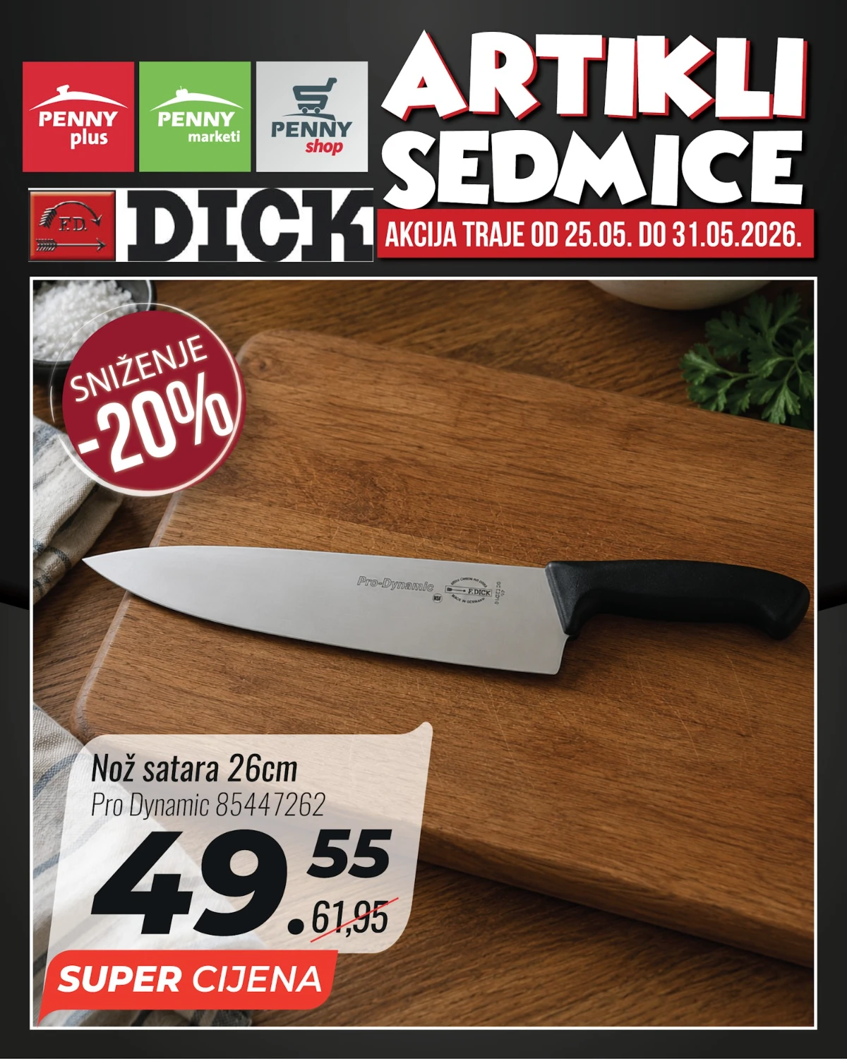 Penny artikli sedmice – satara 26 cm Penny katalog strana 4 – nož satara 26 cm na akciji