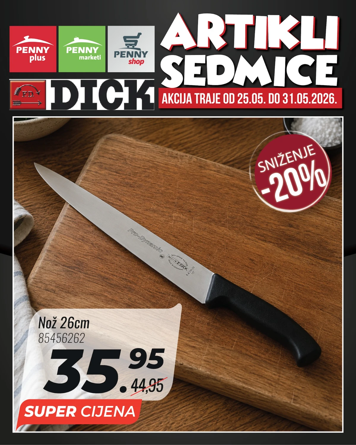 Penny artikli sedmice – profesionalni nož 26 cm Penny katalog strana 5 – profesionalni nož 26 cm na sniženju