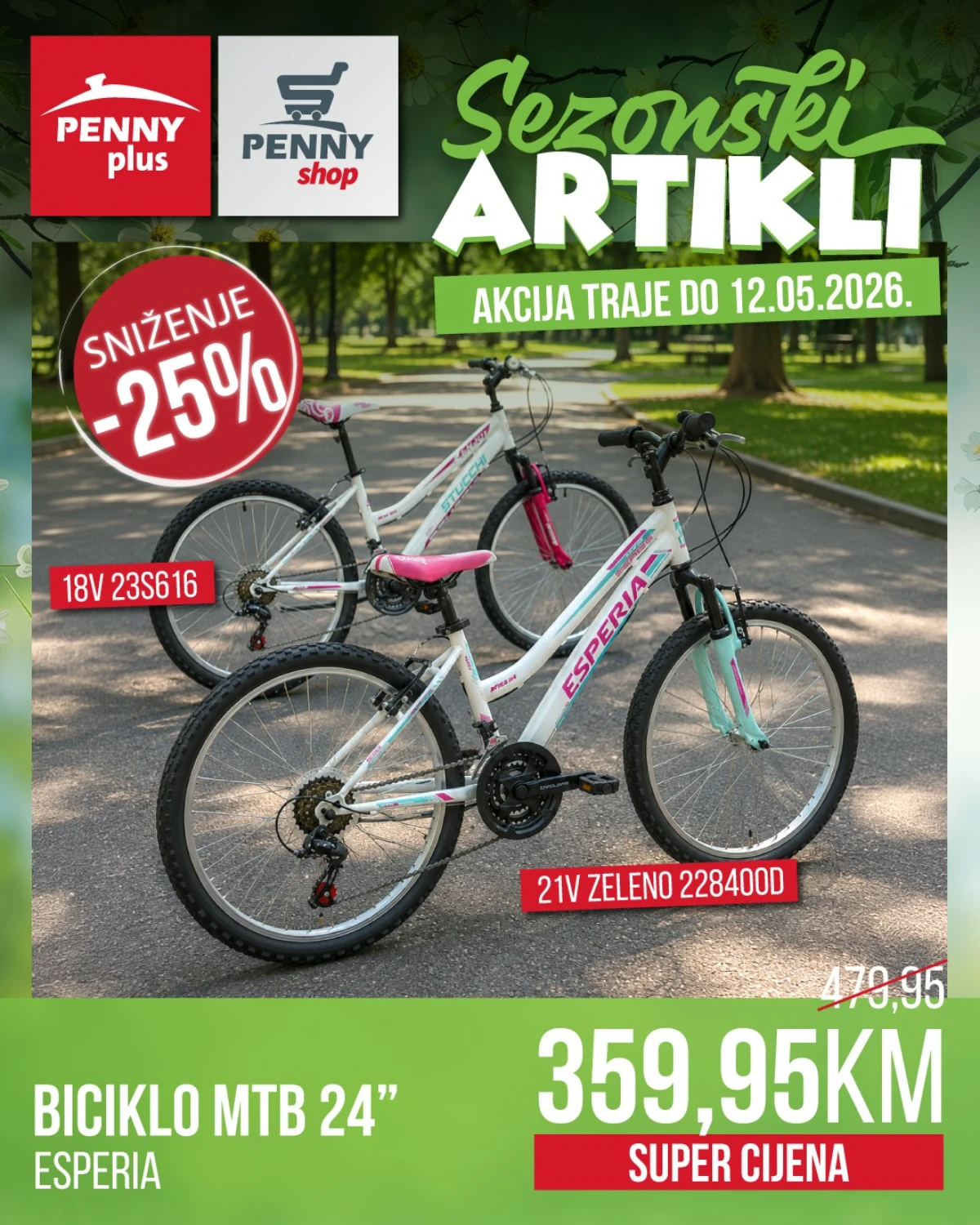 Penny Plus Esperia MTB biciklo 24 inča cijena 359,95 KM