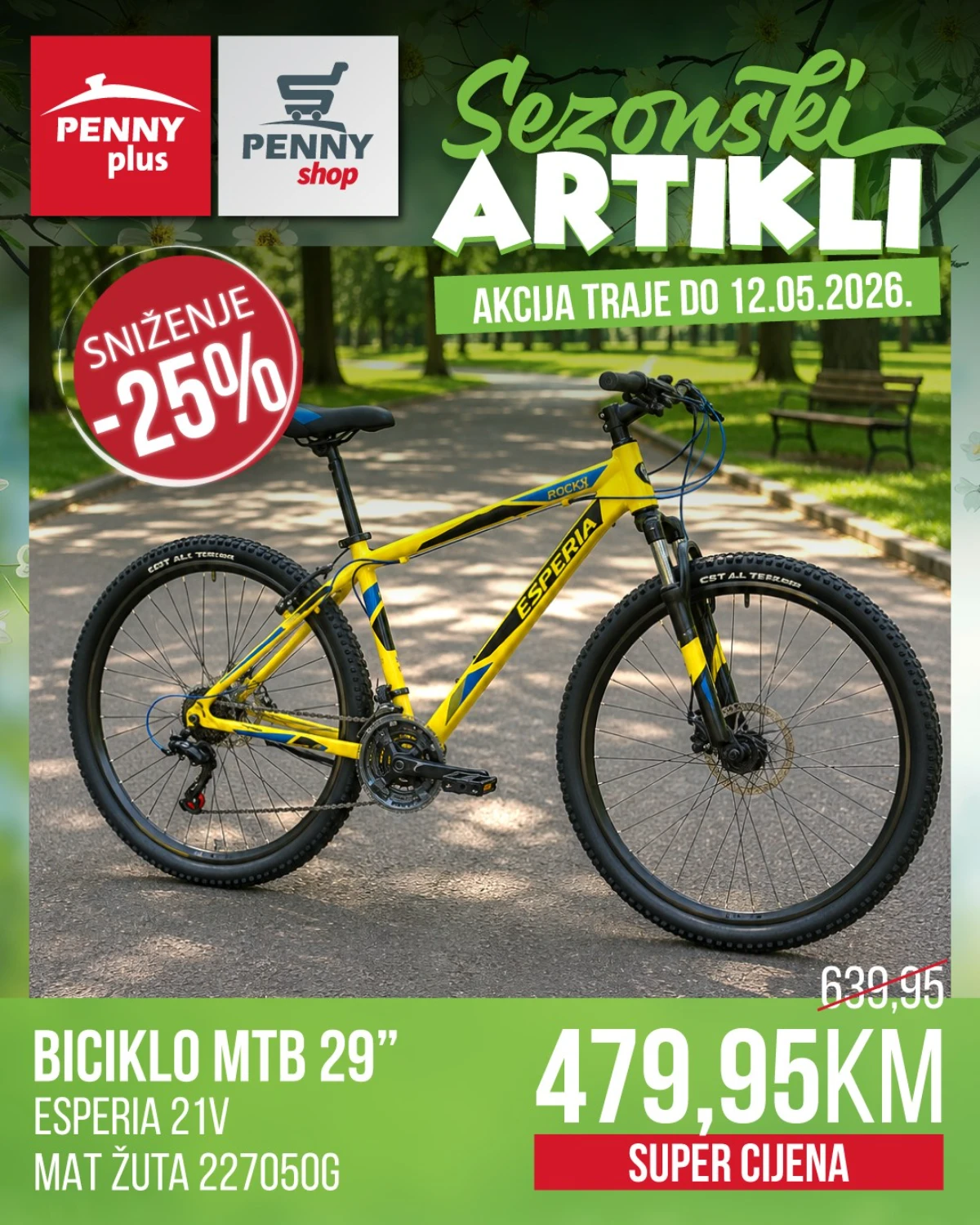 Penny Plus Esperia MTB 29 biciklo cijena 479,95 KM