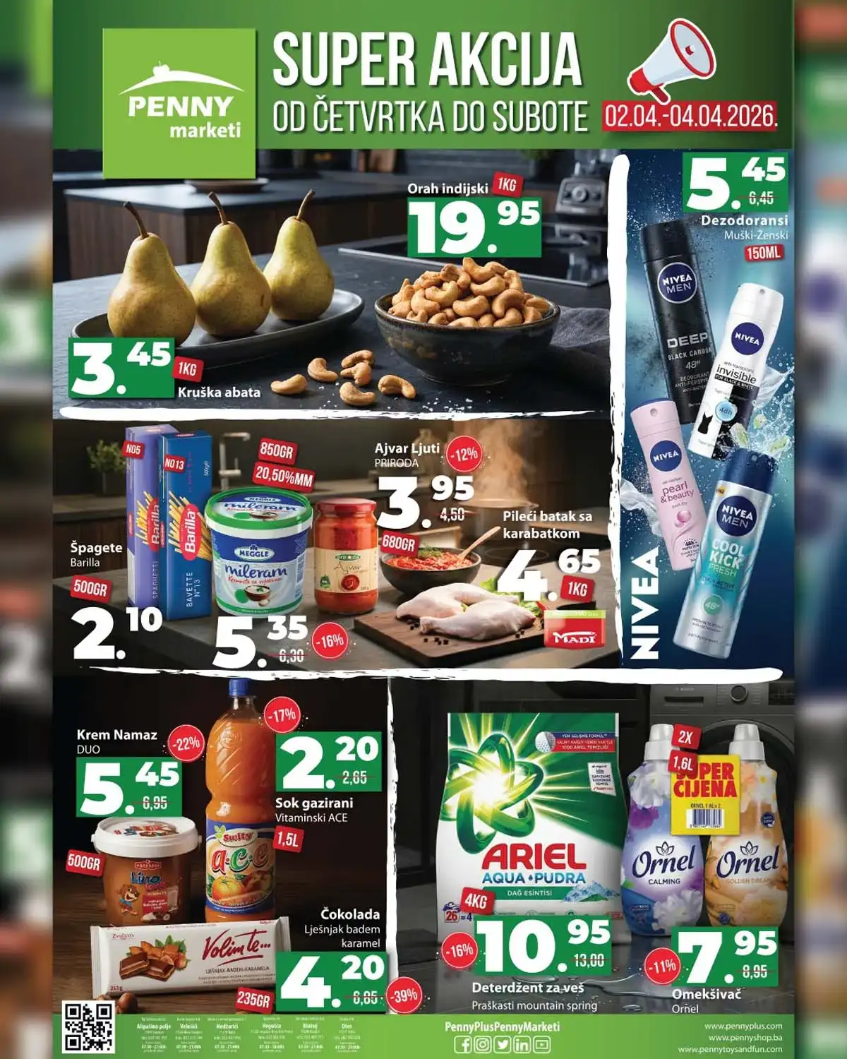 Penny market vikend akcija Bosna i Hercegovina velika sniženja prehrane i kućnih potrepština do 04. aprila 2026 prva strana