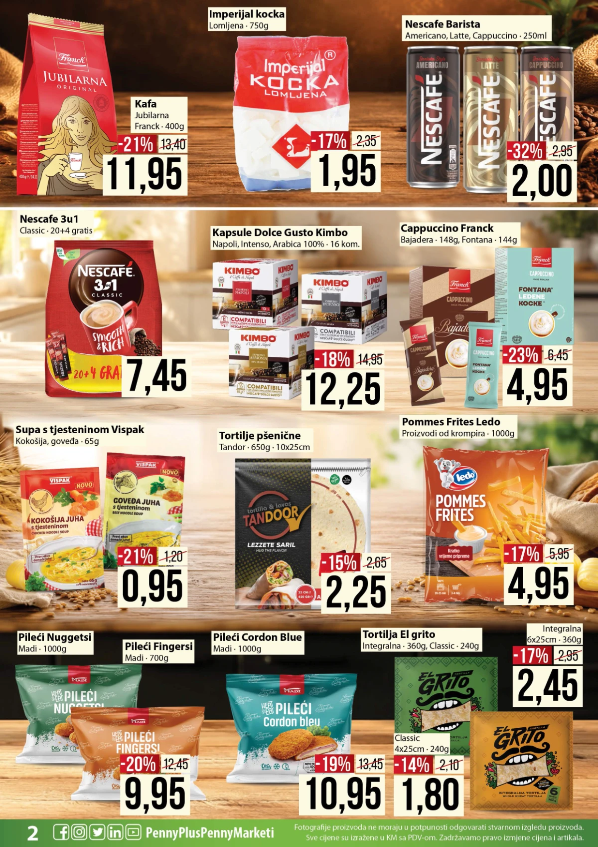 Penny Marketi katalog strana 2 – kafa, tortilje, smrznuti proizvodi i prehrambeni artikli na akciji