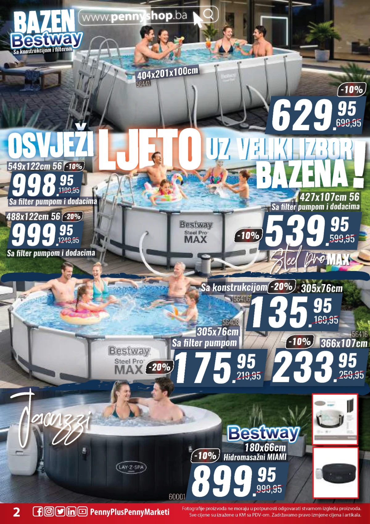Penny Plus bazeni Bestway i jacuzzi Lay Z Spa na akciji do 05.07.2026