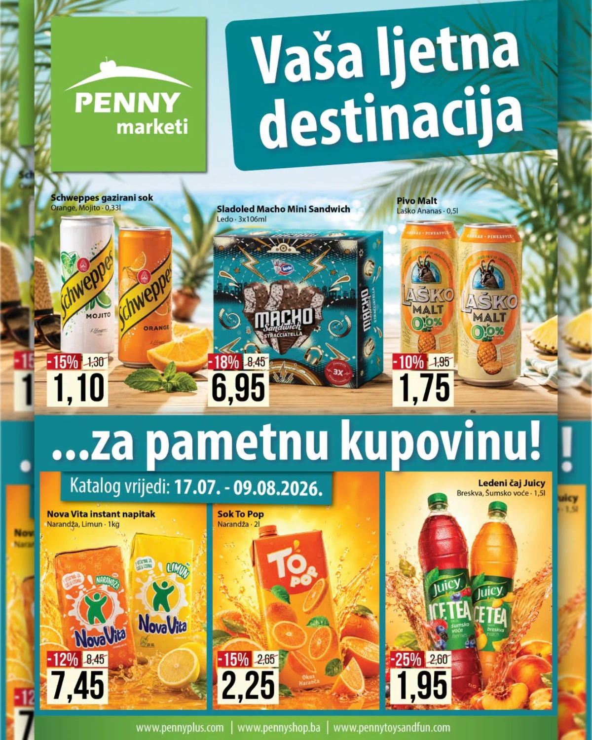 PENNY Marketi katalog od 17.07. do 09.08.2026. – ljetni popusti na prehranu, pića, sladolede, higijenu i proizvode za domaćinstvo