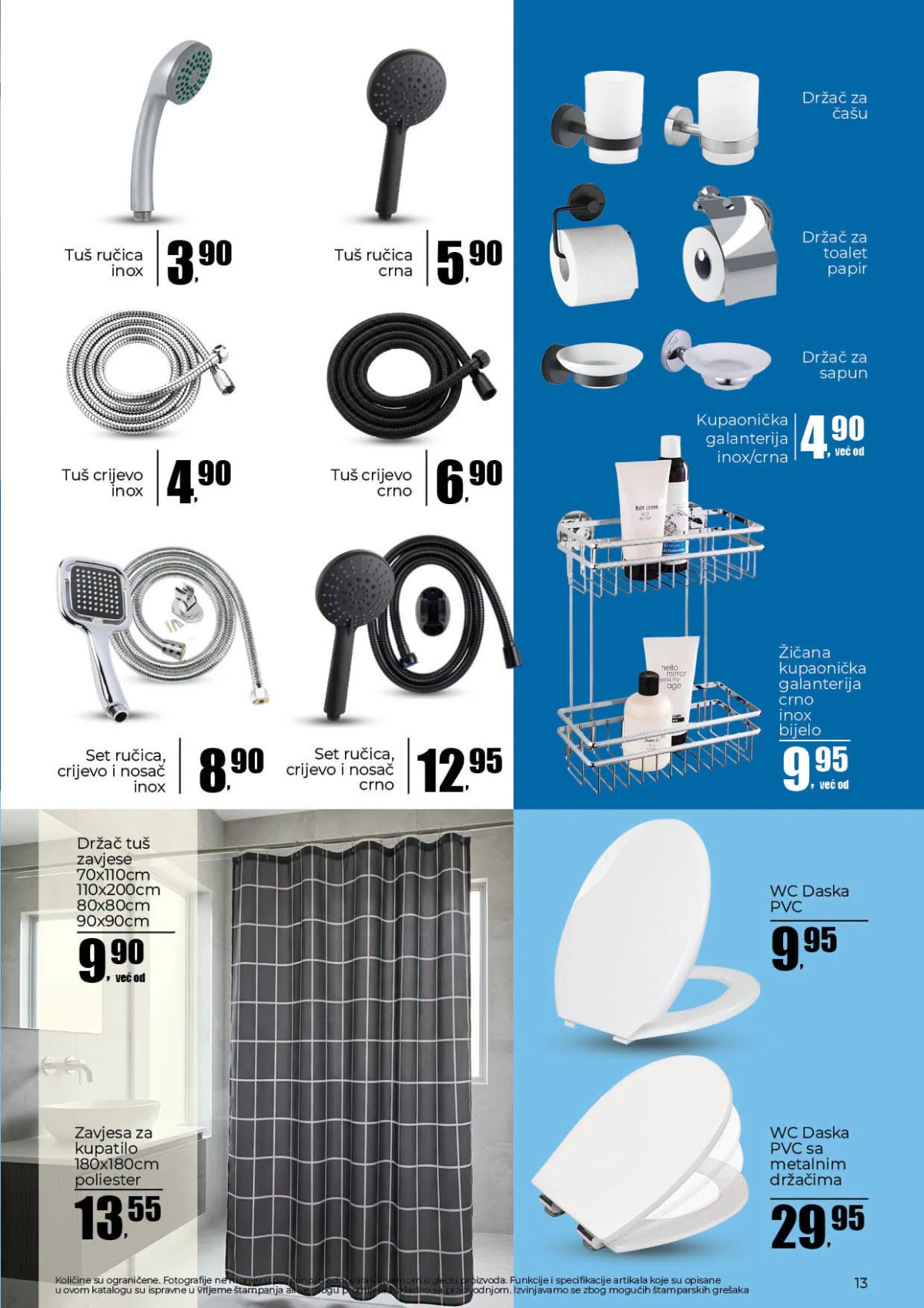 Robot katalog strana 13 tuš ručice crijeva kupatilska galanterija zavjese i WC daske