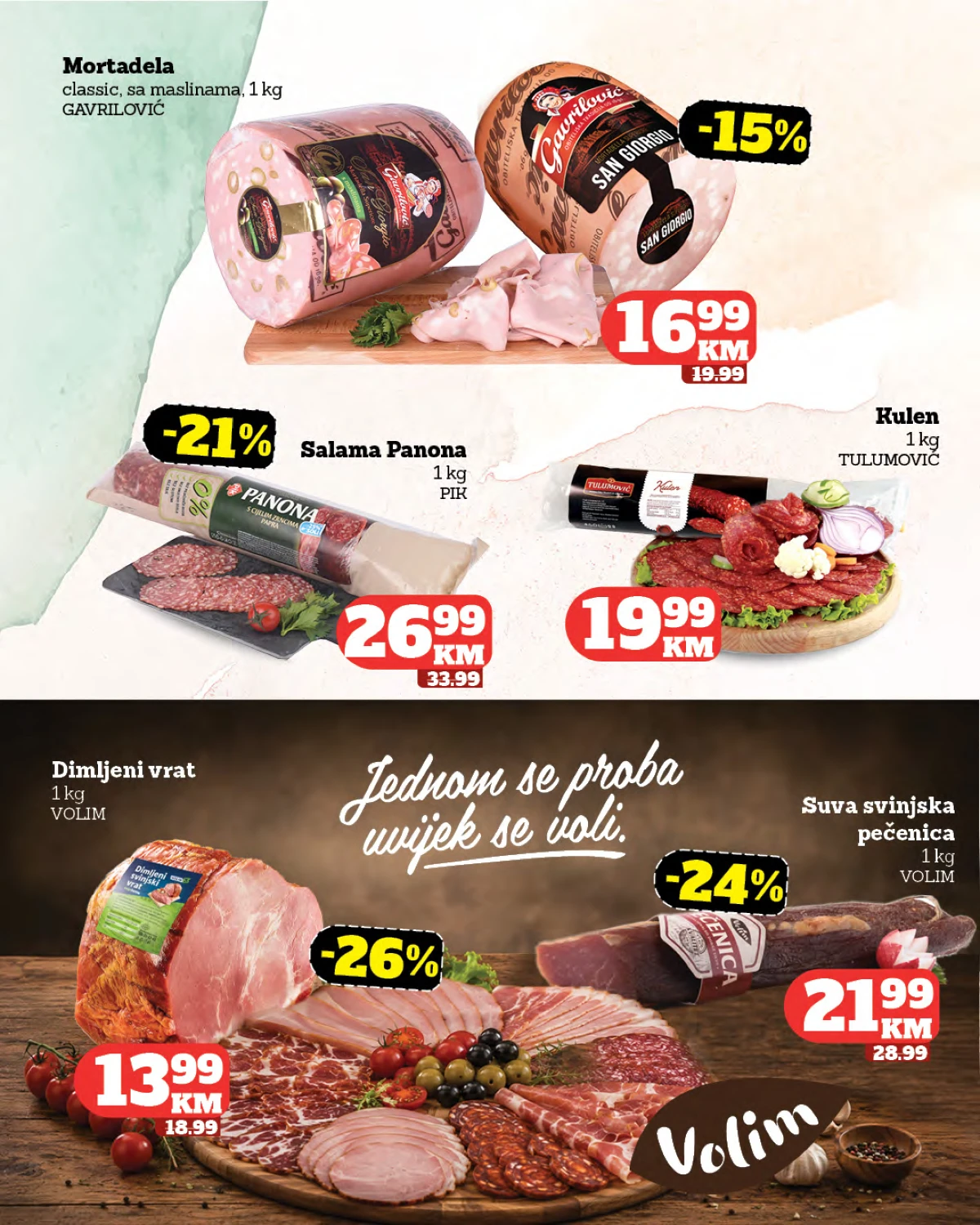 Moj Market akcija do 07.07.2026 – mortadela, kulen, dimljeni vrat i suva pečenica po akcijskim cijenama