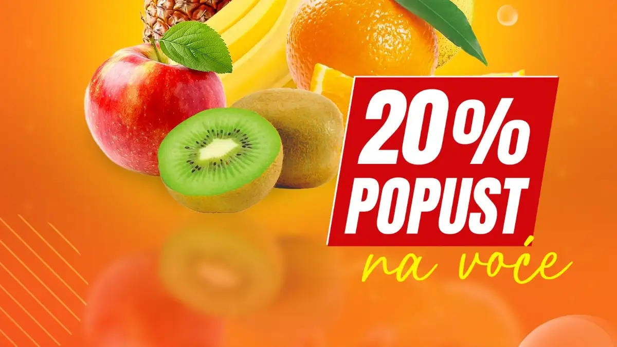Mega Diskont akcija na voće – Zdravi utorak 20% popusta 12.05.2026